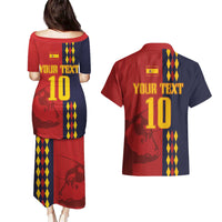 Custom Spain Football 2024 Go Champion Couples Matching Puletasi and Hawaiian Shirt - Wonder Print Shop