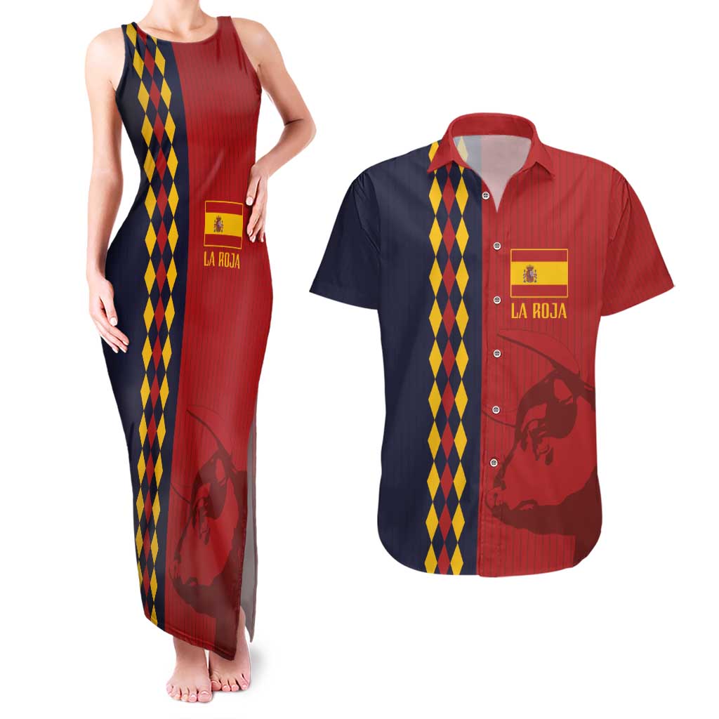 Custom Spain Football 2024 Go Champion Couples Matching Tank Maxi Dress and Hawaiian Shirt - Wonder Print Shop