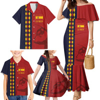 Custom Spain Football 2024 Go Champion Family Matching Mermaid Dress and Hawaiian Shirt - Wonder Print Shop