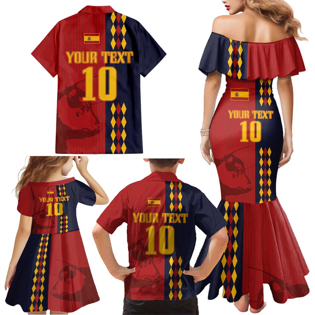 Custom Spain Football 2024 Go Champion Family Matching Mermaid Dress and Hawaiian Shirt - Wonder Print Shop