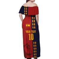 Custom Spain Football 2024 Go Champion Family Matching Off Shoulder Maxi Dress and Hawaiian Shirt - Wonder Print Shop