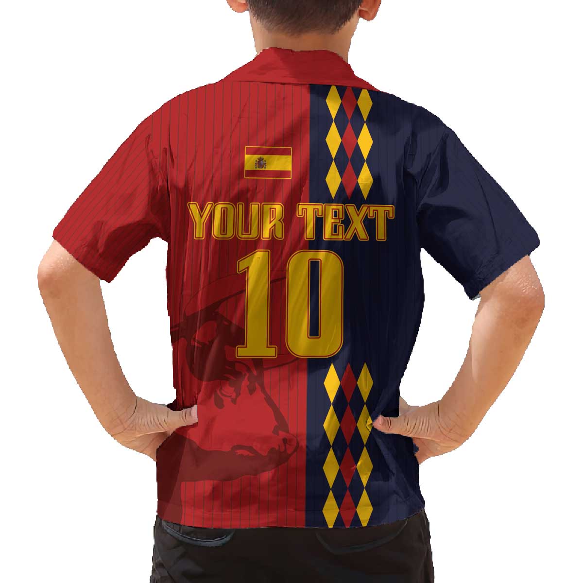 Custom Spain Football 2024 Go Champion Family Matching Off Shoulder Short Dress and Hawaiian Shirt - Wonder Print Shop