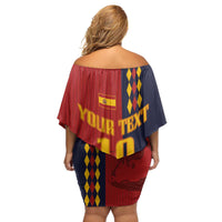 Custom Spain Football 2024 Go Champion Family Matching Off Shoulder Short Dress and Hawaiian Shirt - Wonder Print Shop