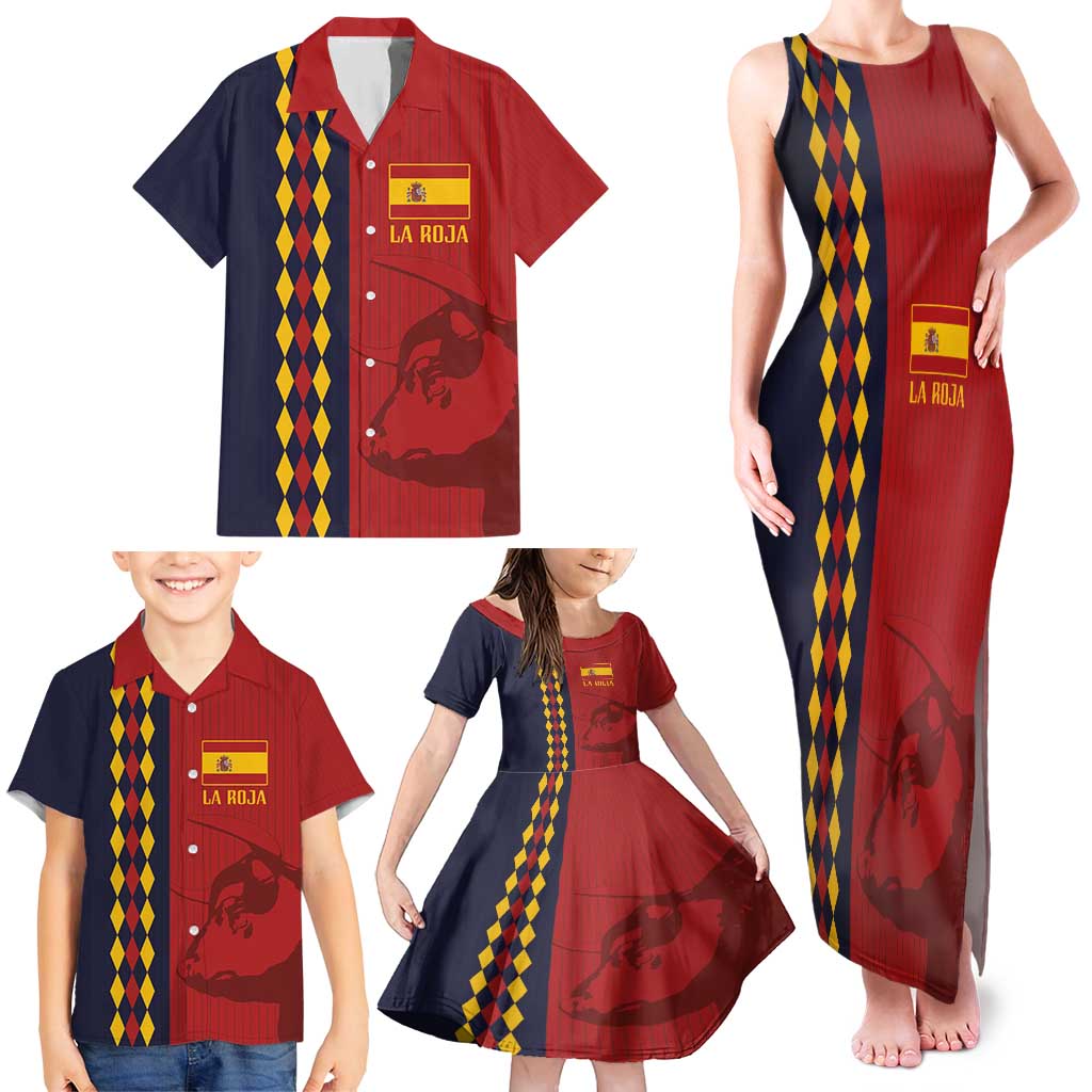 Custom Spain Football 2024 Go Champion Family Matching Tank Maxi Dress and Hawaiian Shirt - Wonder Print Shop