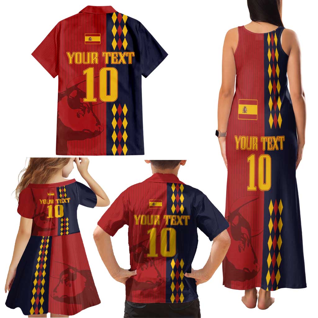 Custom Spain Football 2024 Go Champion Family Matching Tank Maxi Dress and Hawaiian Shirt - Wonder Print Shop