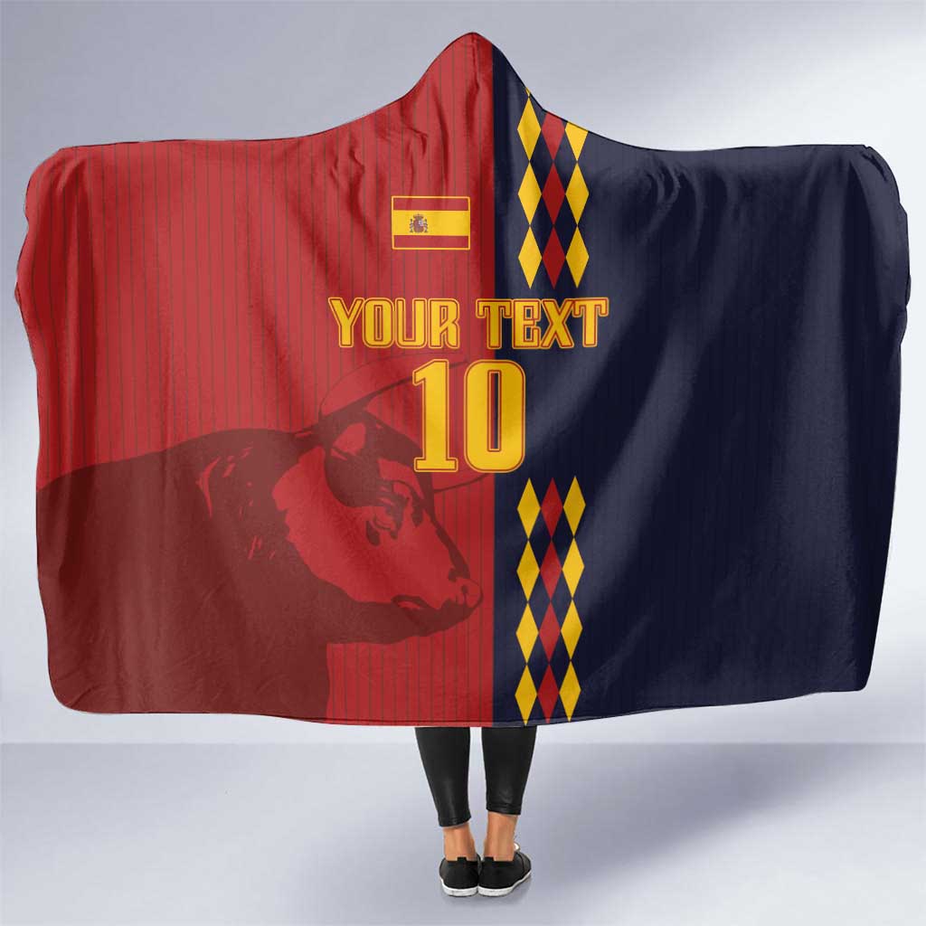 Custom Spain Football 2024 Go Champion Hooded Blanket