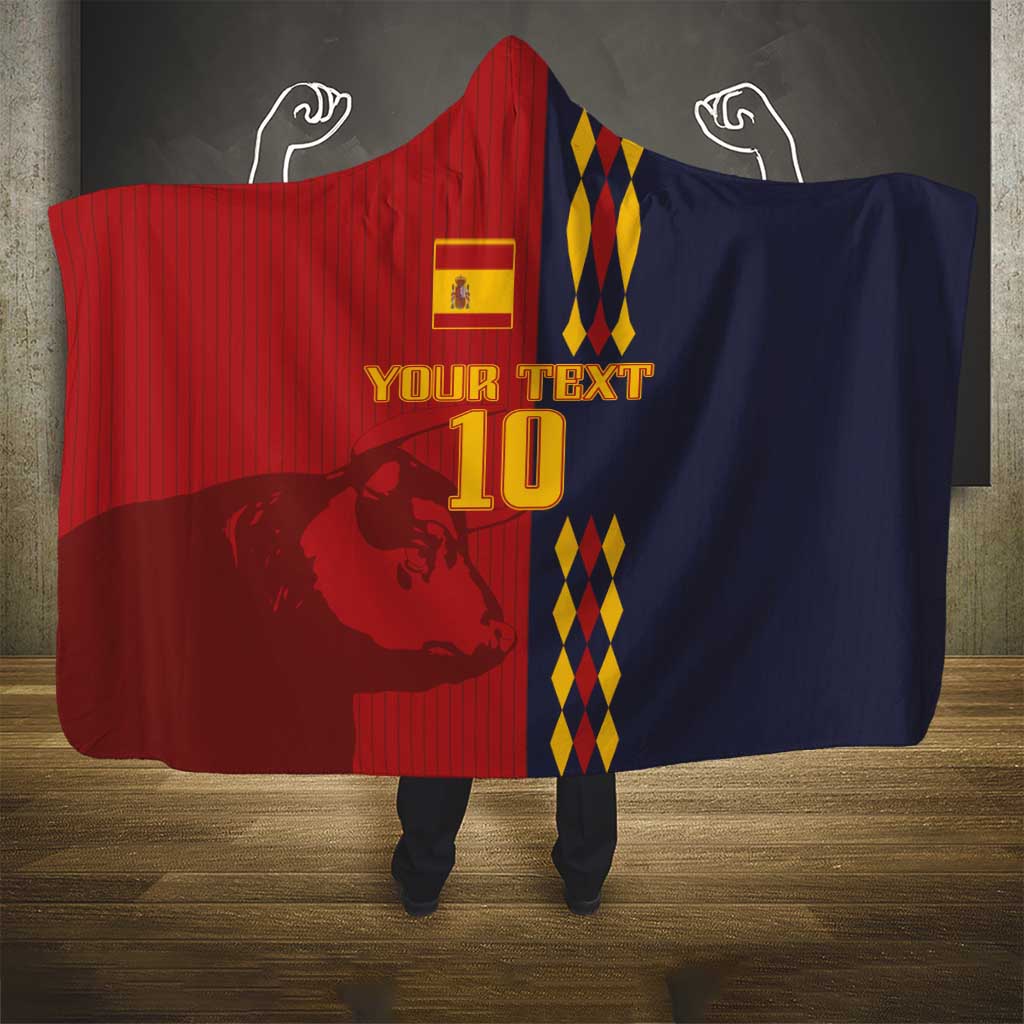 Custom Spain Football 2024 Go Champion Hooded Blanket