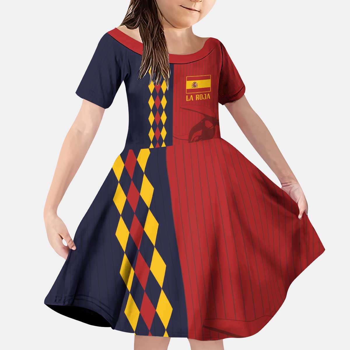 Custom Spain Football 2024 Go Champion Kid Short Sleeve Dress - Wonder Print Shop