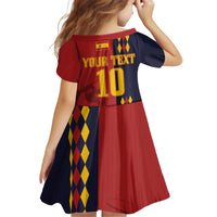 Custom Spain Football 2024 Go Champion Kid Short Sleeve Dress - Wonder Print Shop