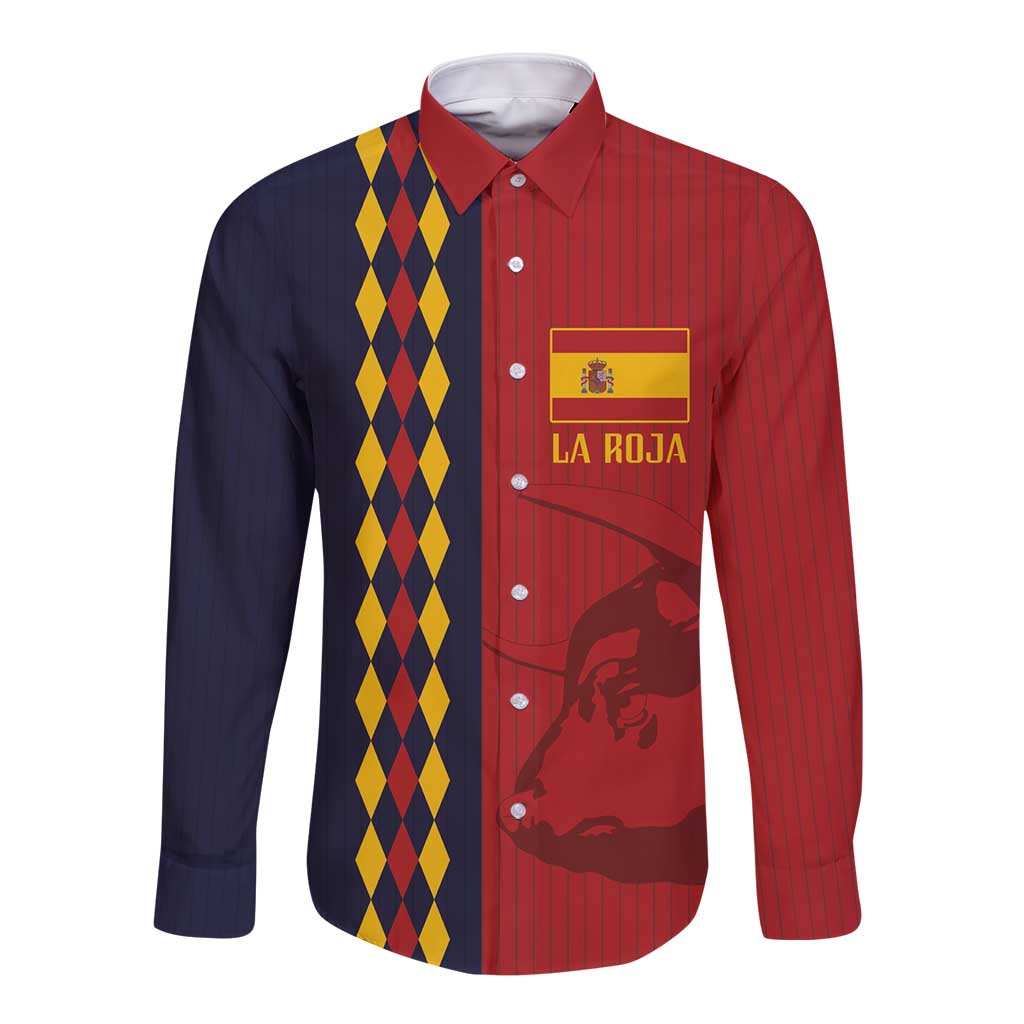 Custom Spain Football 2024 Go Champion Long Sleeve Button Shirt - Wonder Print Shop