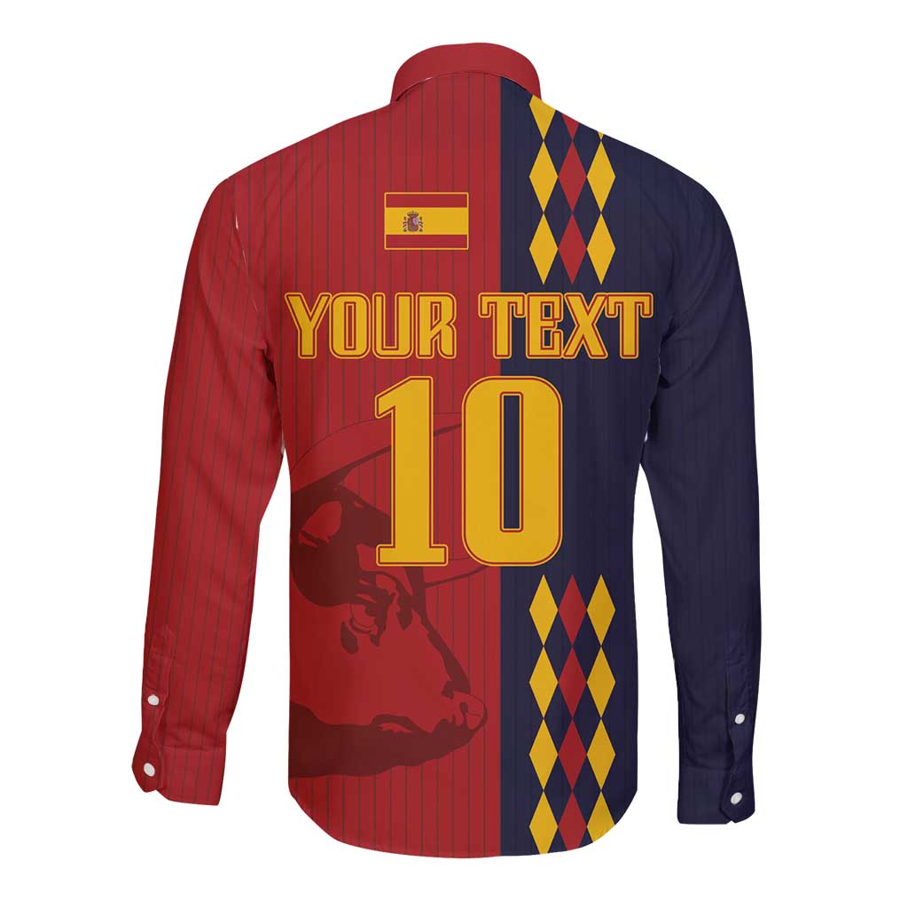 Custom Spain Football 2024 Go Champion Long Sleeve Button Shirt - Wonder Print Shop
