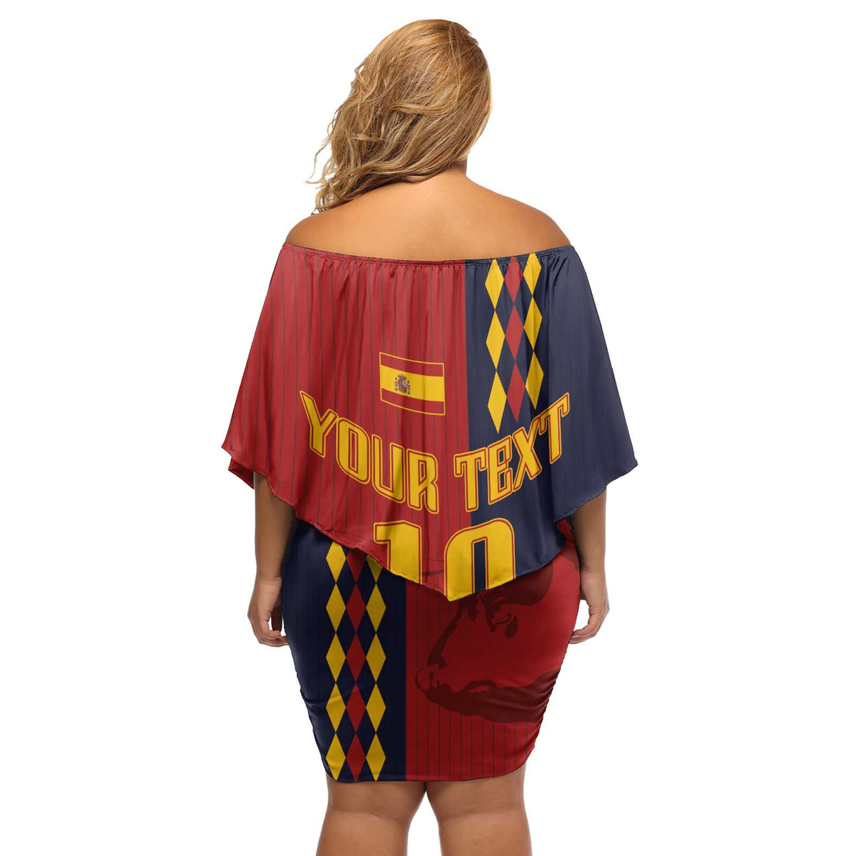 Custom Spain Football 2024 Go Champion Off Shoulder Short Dress - Wonder Print Shop