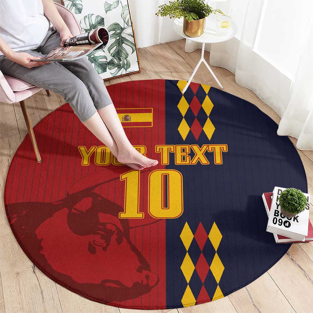 Custom Spain Football 2024 Go Champion Round Carpet