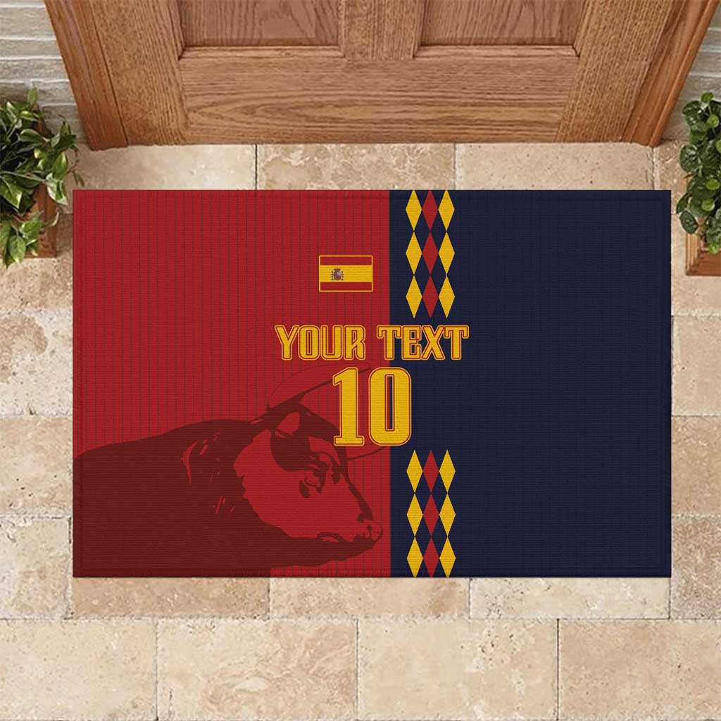 Custom Spain Football 2024 Go Champion Rubber Doormat - Wonder Print Shop