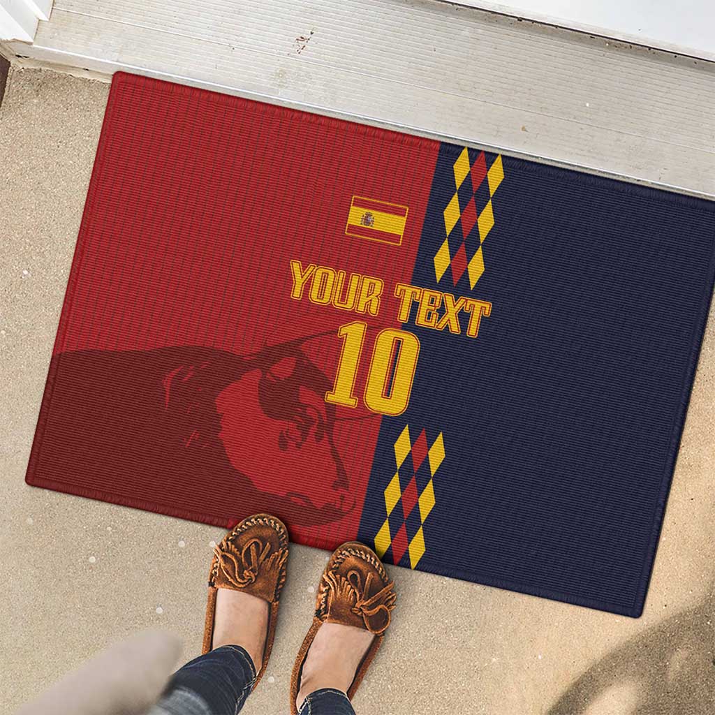 Custom Spain Football 2024 Go Champion Rubber Doormat - Wonder Print Shop