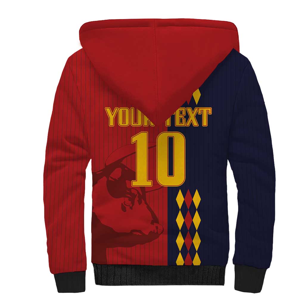 Custom Spain Football 2024 Go Champion Sherpa Hoodie - Wonder Print Shop