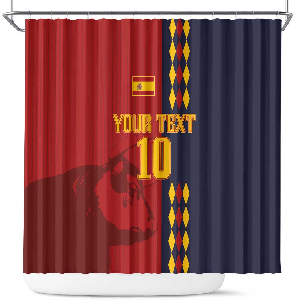 Custom Spain Football 2024 Go Champion Shower Curtain