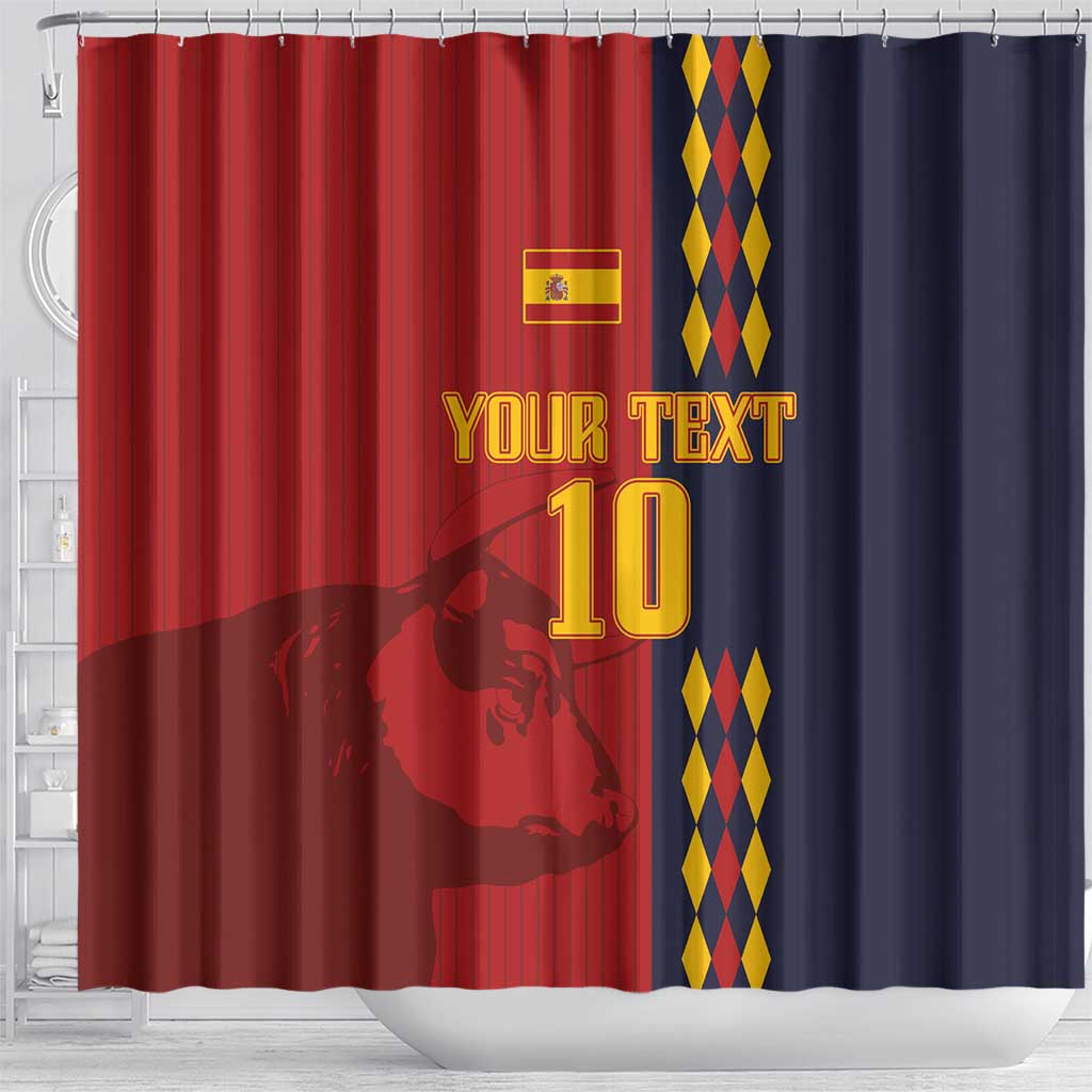 Custom Spain Football 2024 Go Champion Shower Curtain