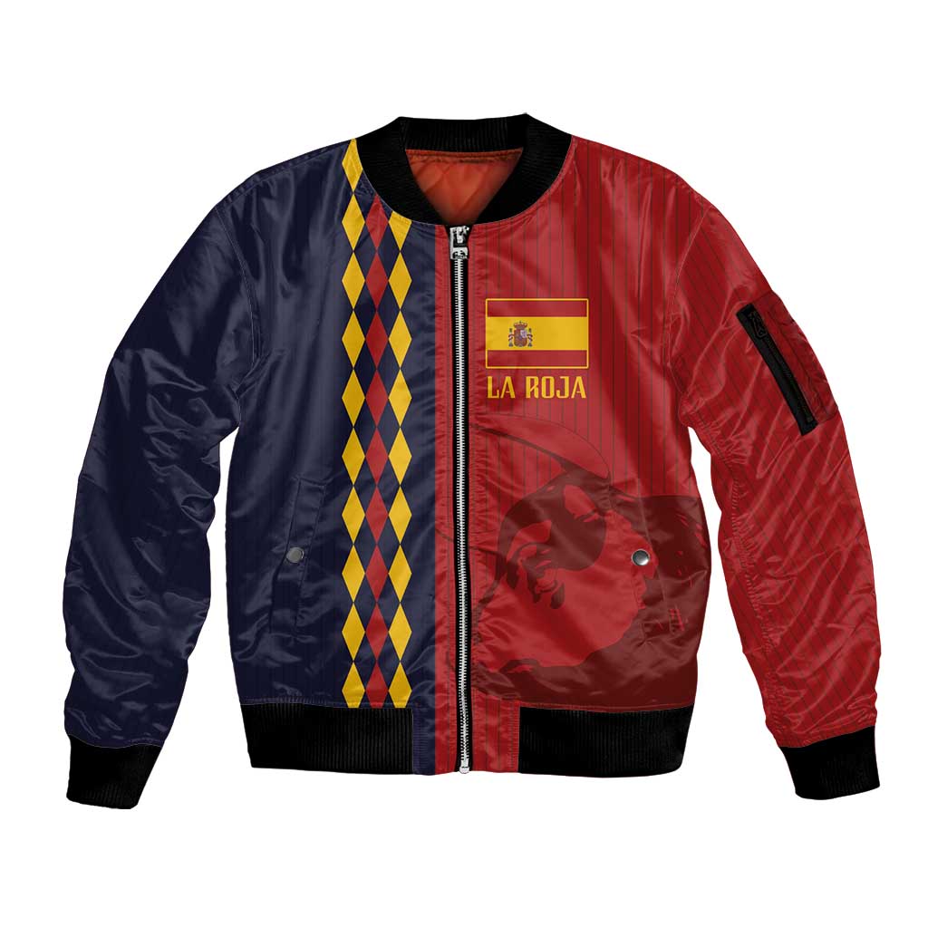 Custom Spain Football 2024 Go Champion Sleeve Zip Bomber Jacket - Wonder Print Shop