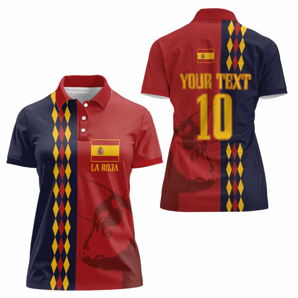 Custom Spain Football 2024 Go Champion Women Polo Shirt - Wonder Print Shop