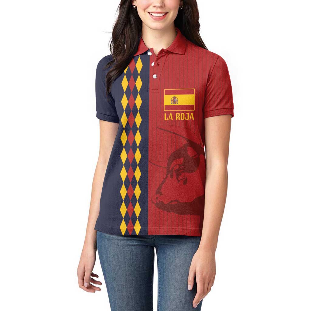 Custom Spain Football 2024 Go Champion Women Polo Shirt - Wonder Print Shop