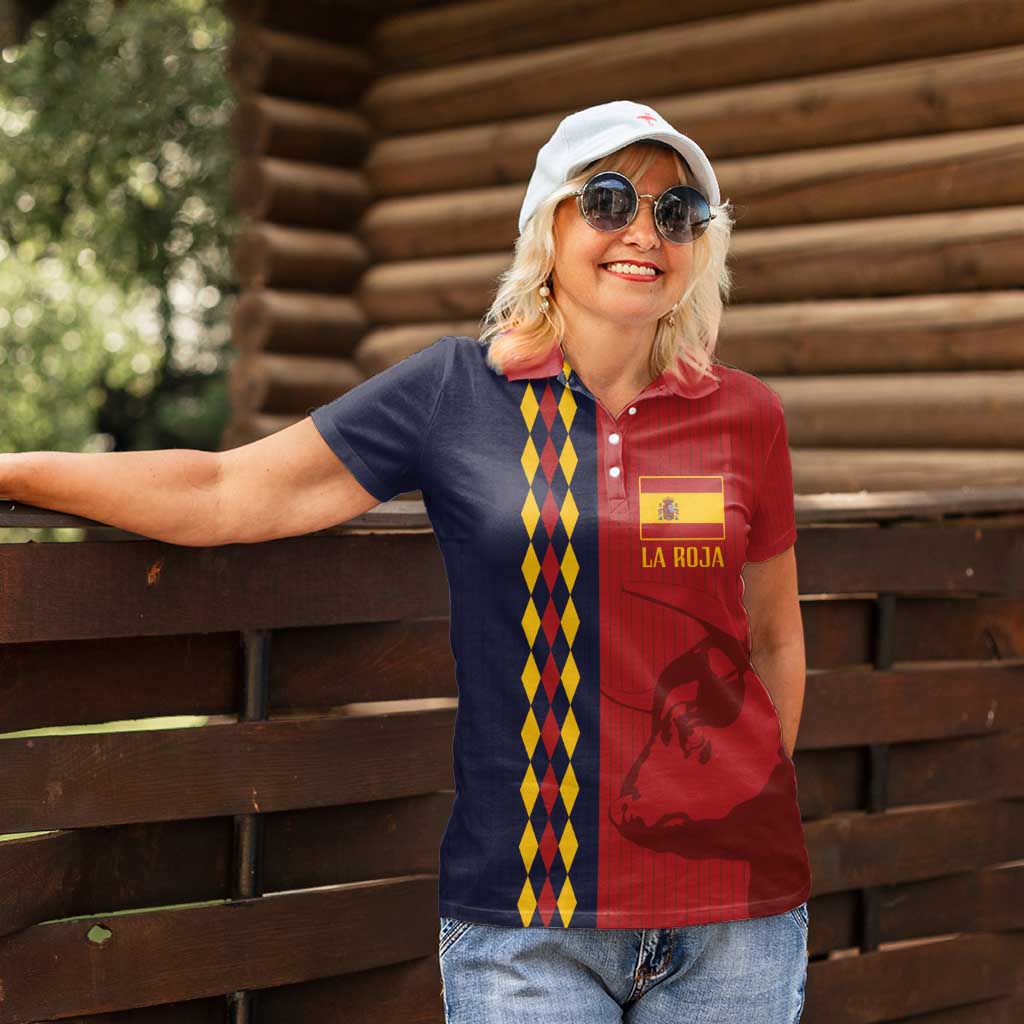 Custom Spain Football 2024 Go Champion Women Polo Shirt - Wonder Print Shop