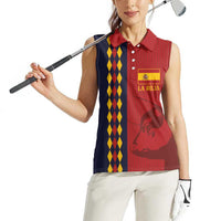 Custom Spain Football 2024 Go Champion Women Sleeveless Polo Shirt - Wonder Print Shop