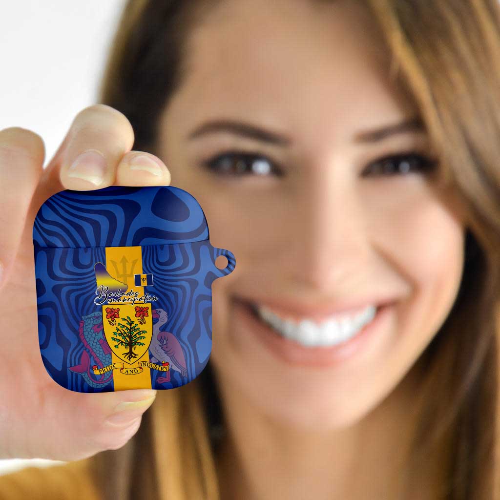 Barbados Emancipation Day AirPods Case Coat of Arms and Map National Flag Style - Wonder Print Shop