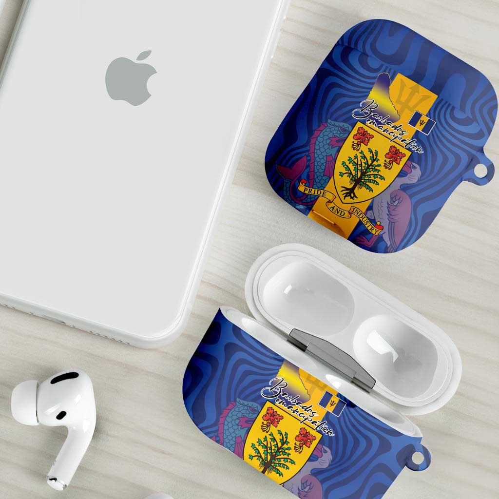 Barbados Emancipation Day AirPods Case Coat of Arms and Map National Flag Style - Wonder Print Shop