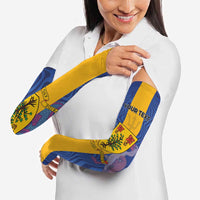 Personalised Barbados Emancipation Day Arm Sleeves Coat of Arms and Map National Flag Style - Wonder Print Shop