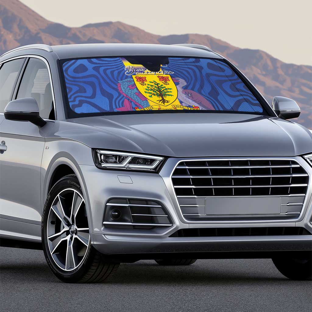 Barbados Emancipation Day Auto Sun Shade Coat of Arms and Map National Flag Style - Wonder Print Shop