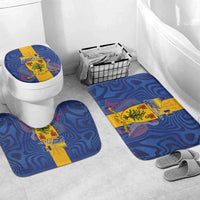 Barbados Emancipation Day Bathroom Set Coat of Arms and Map National Flag Style - Wonder Print Shop
