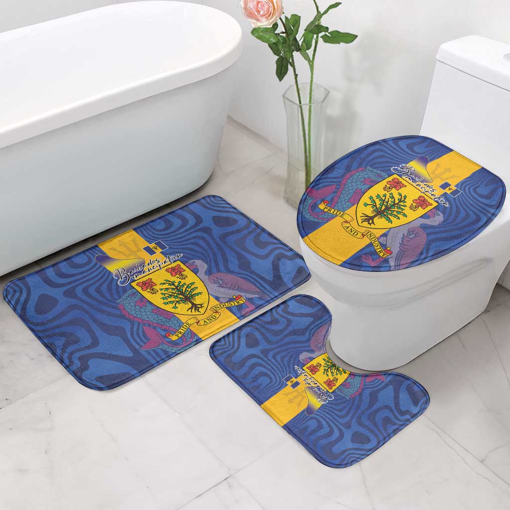 Barbados Emancipation Day Bathroom Set Coat of Arms and Map National Flag Style - Wonder Print Shop