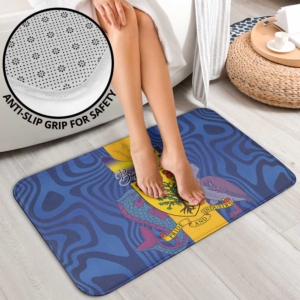 Barbados Emancipation Day Bathroom Set Coat of Arms and Map National Flag Style - Wonder Print Shop