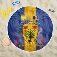 Barbados Emancipation Day Beach Blanket Coat of Arms and Map National Flag Style - Wonder Print Shop