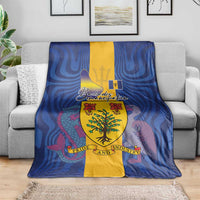 Barbados Emancipation Day Blanket Coat of Arms and Map National Flag Style - Wonder Print Shop