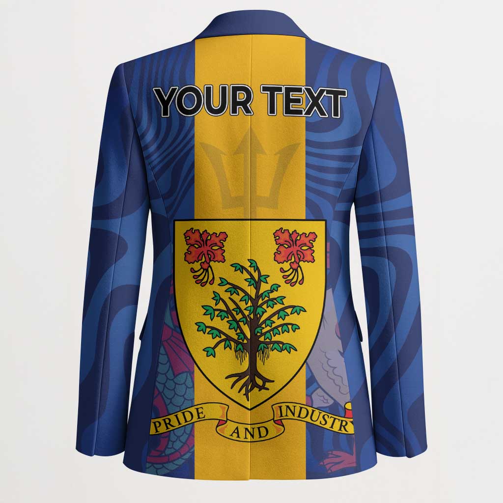 Personalised Barbados Emancipation Day Blazer Coat of Arms and Map National Flag Style - Wonder Print Shop