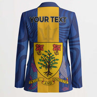 Personalised Barbados Emancipation Day Blazer Coat of Arms and Map National Flag Style - Wonder Print Shop