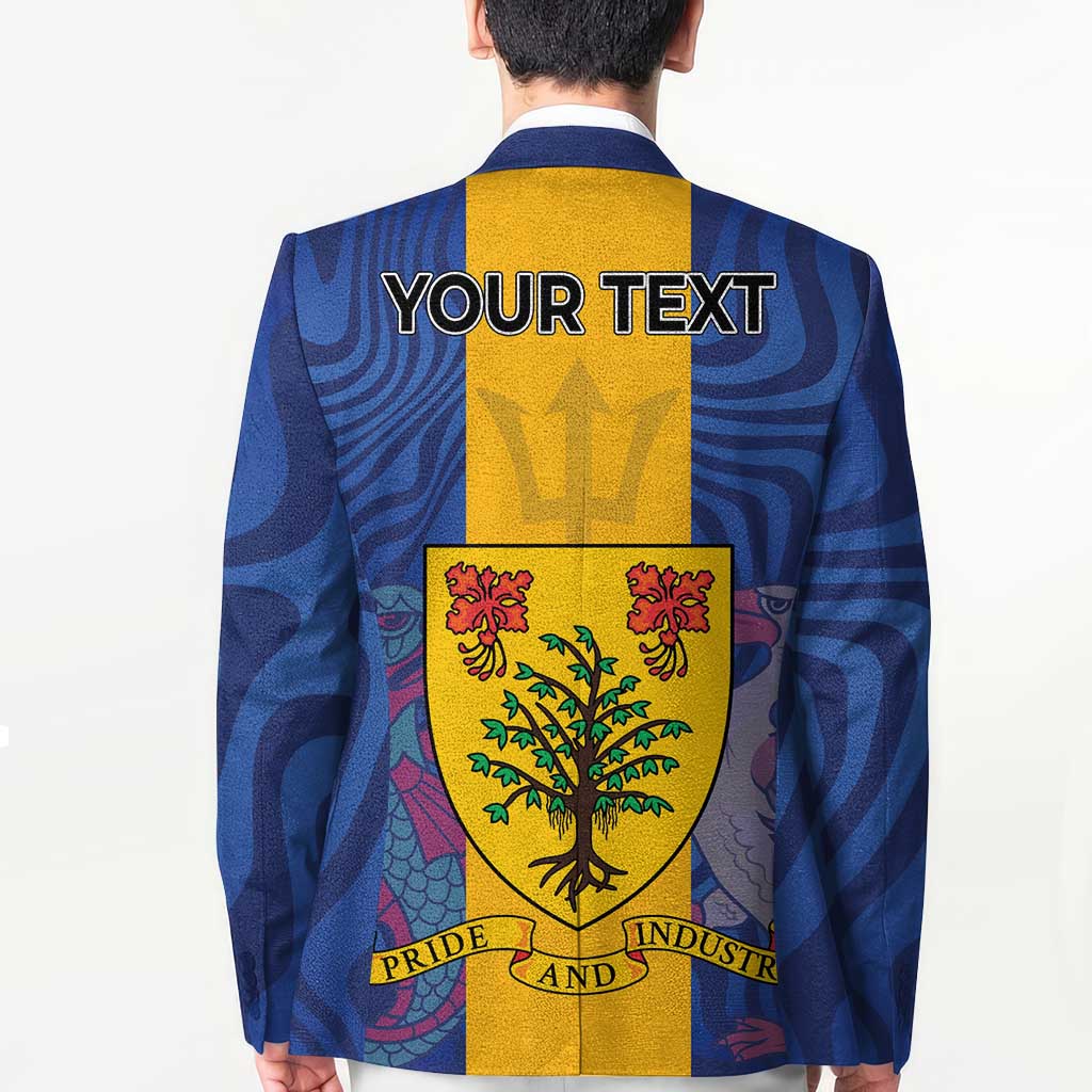 Personalised Barbados Emancipation Day Blazer Coat of Arms and Map National Flag Style - Wonder Print Shop