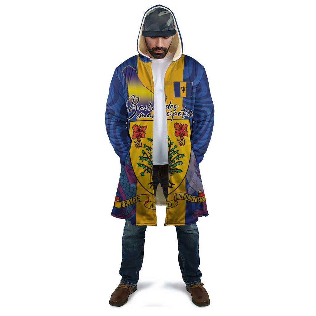 Personalised Barbados Emancipation Day Cloak Coat of Arms and Map National Flag Style - Wonder Print Shop