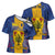Personalised Barbados Emancipation Day Cross Shoulder Shirt Coat of Arms and Map National Flag Style - Wonder Print Shop