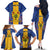 Personalised Barbados Emancipation Day Family Matching Off The Shoulder Long Sleeve Dress and Hawaiian Shirt Coat of Arms and Map National Flag Style - Wonder Print Shop