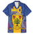 Personalised Barbados Emancipation Day Family Matching Off The Shoulder Long Sleeve Dress and Hawaiian Shirt Coat of Arms and Map National Flag Style - Wonder Print Shop