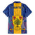 Personalised Barbados Emancipation Day Family Matching Off The Shoulder Long Sleeve Dress and Hawaiian Shirt Coat of Arms and Map National Flag Style - Wonder Print Shop
