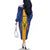 Personalised Barbados Emancipation Day Family Matching Off The Shoulder Long Sleeve Dress and Hawaiian Shirt Coat of Arms and Map National Flag Style - Wonder Print Shop