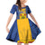 Personalised Barbados Emancipation Day Family Matching Off Shoulder Short Dress and Hawaiian Shirt Coat of Arms and Map National Flag Style - Wonder Print Shop