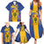 Personalised Barbados Emancipation Day Family Matching Summer Maxi Dress and Hawaiian Shirt Coat of Arms and Map National Flag Style - Wonder Print Shop