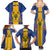 Personalised Barbados Emancipation Day Family Matching Summer Maxi Dress and Hawaiian Shirt Coat of Arms and Map National Flag Style - Wonder Print Shop