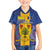 Personalised Barbados Emancipation Day Family Matching Tank Maxi Dress and Hawaiian Shirt Coat of Arms and Map National Flag Style - Wonder Print Shop