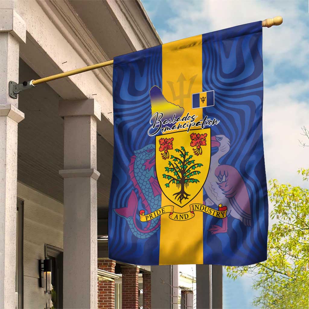 Barbados Emancipation Day Garden Flag Coat of Arms and Map National Flag Style - Wonder Print Shop